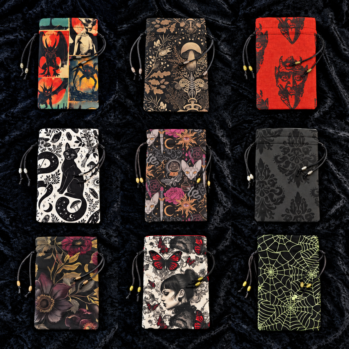 Classic Damask Drawstring Bag