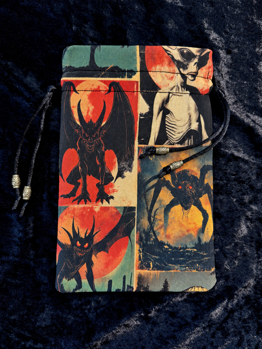 Vintage Cryptids Drawstring Bag