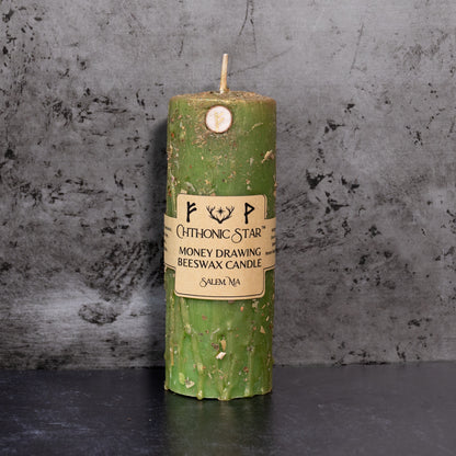 Money Drawing Beeswax Candle
