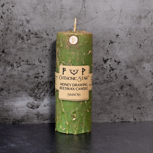 Money Drawing Beeswax Candle